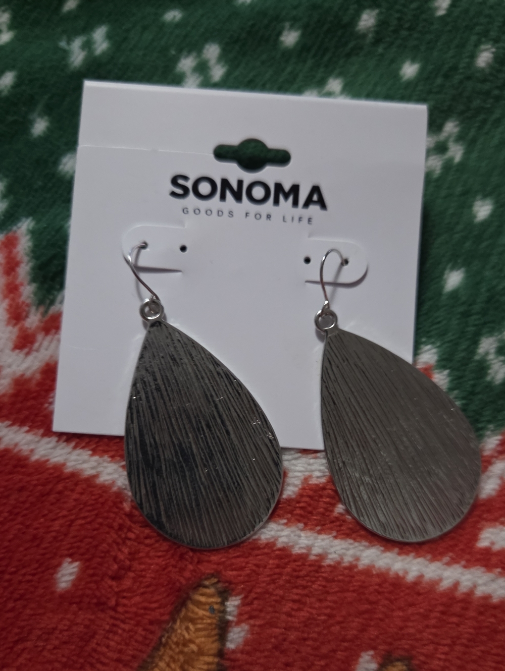 SONOMA Brushed Silver Teardrop Dangle Earrings